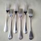 Set of 6 silver metal table forks Uniplat model