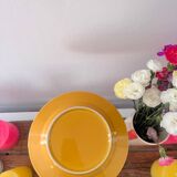Set of 4 yellow dessert plates