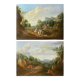 Paire de petits tableaux, Entourage de Jan Peeter Verdussen, huile sur panneau, 18ème siècle