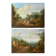Paire de petits tableaux, Entourage de Jan Peeter Verdussen, huile sur panneau, 18ème siècle