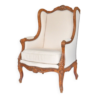 Louis XV style wingback armchair