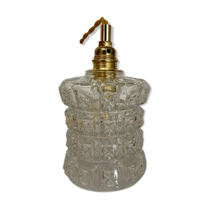 Suspension tulipe vintage en verre