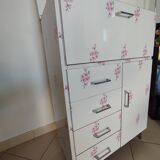 Dressing table / bathroom furniture floral decor 70s