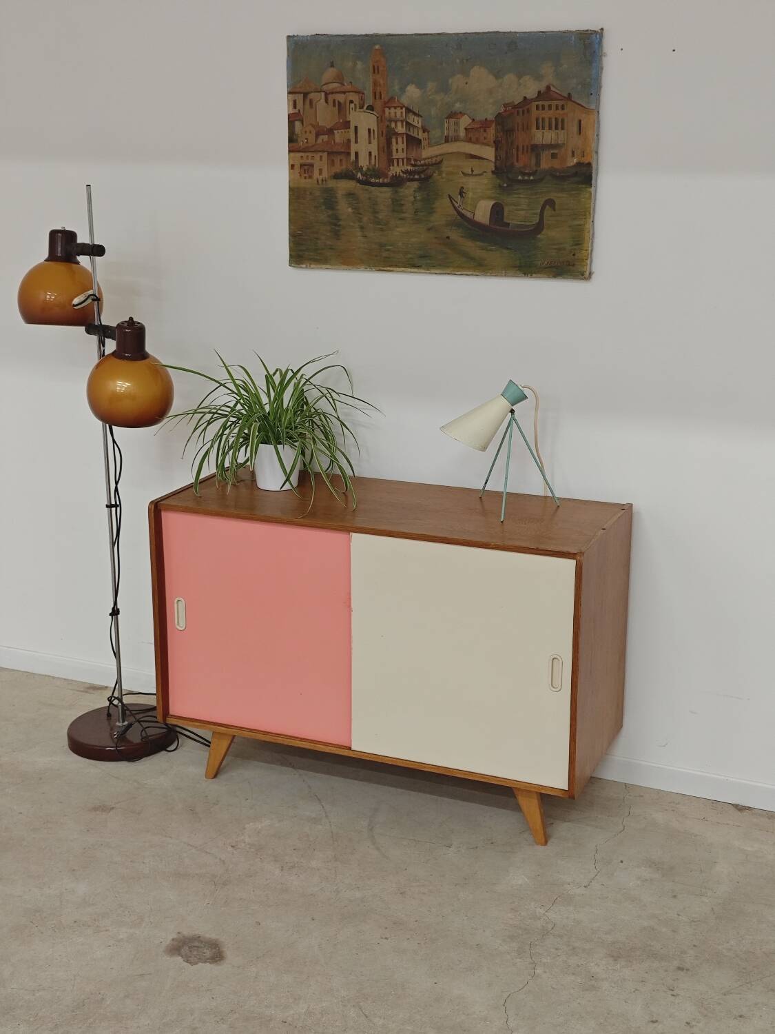 Wooden buffet U 452 pink by Jiri Jiroutek for Intérier Praha 1960