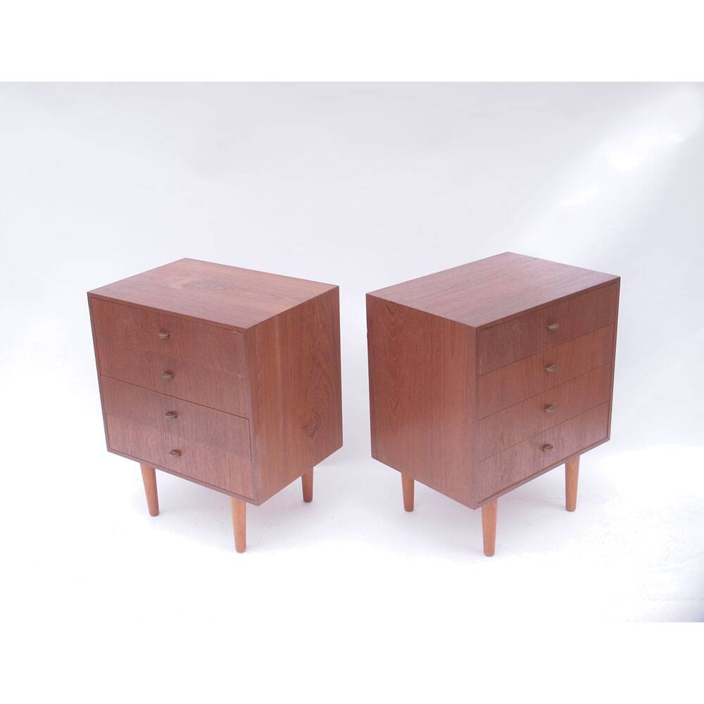 Paire de commodes chevets scandinave danois vintage