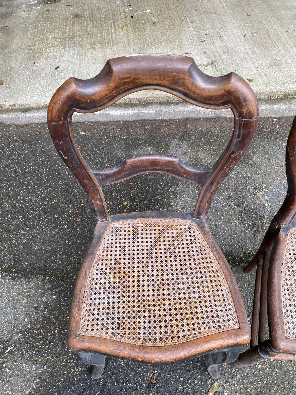 2 Louis Philippe caned chairs from the 18th century