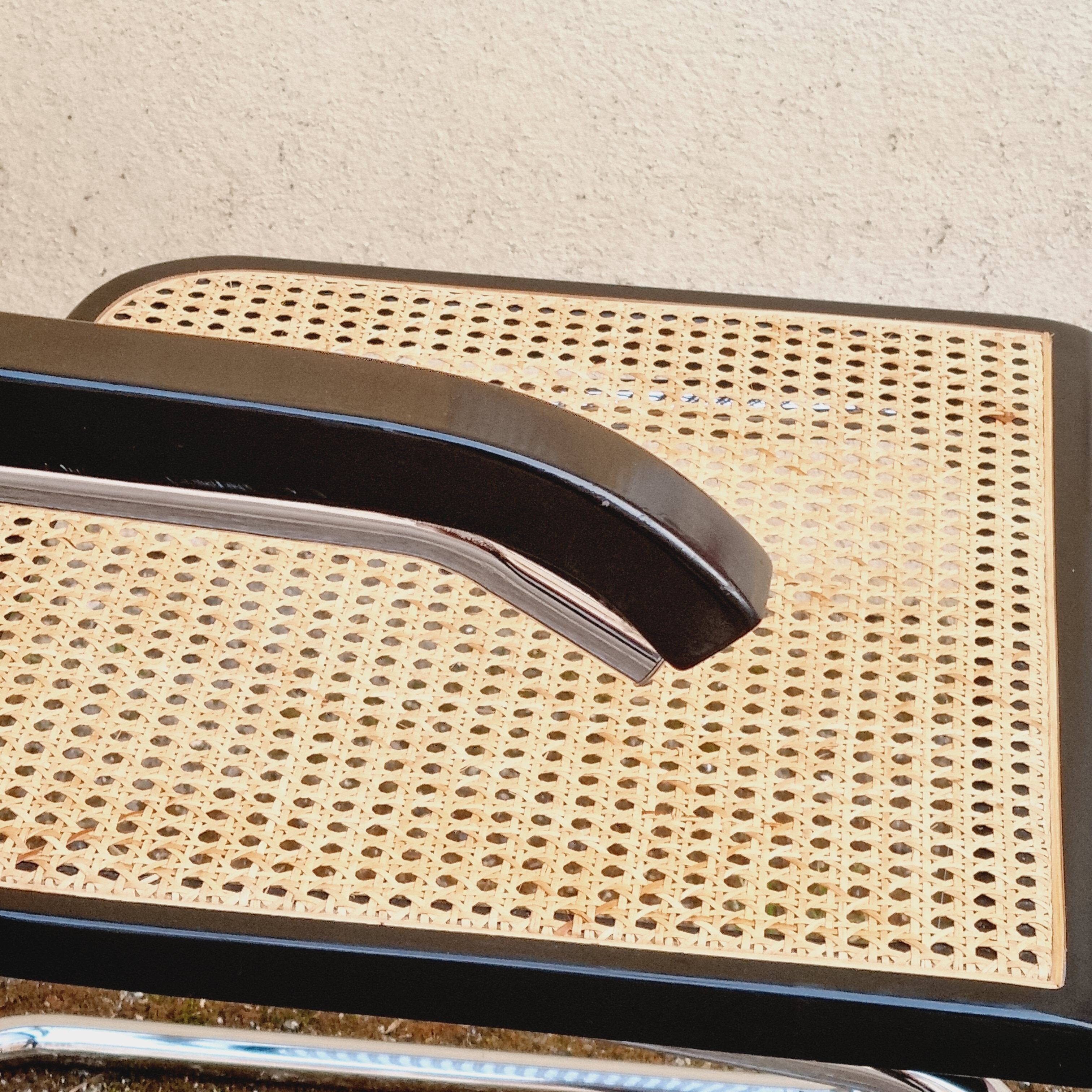 Armchair Cesca B64 black and wicker