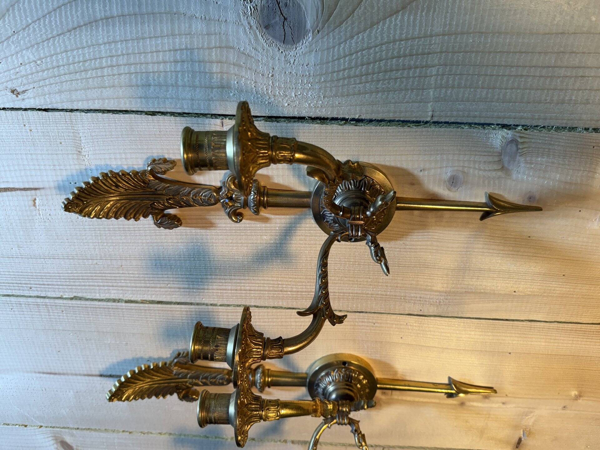 Paire d'appliques en bronze de style Empire