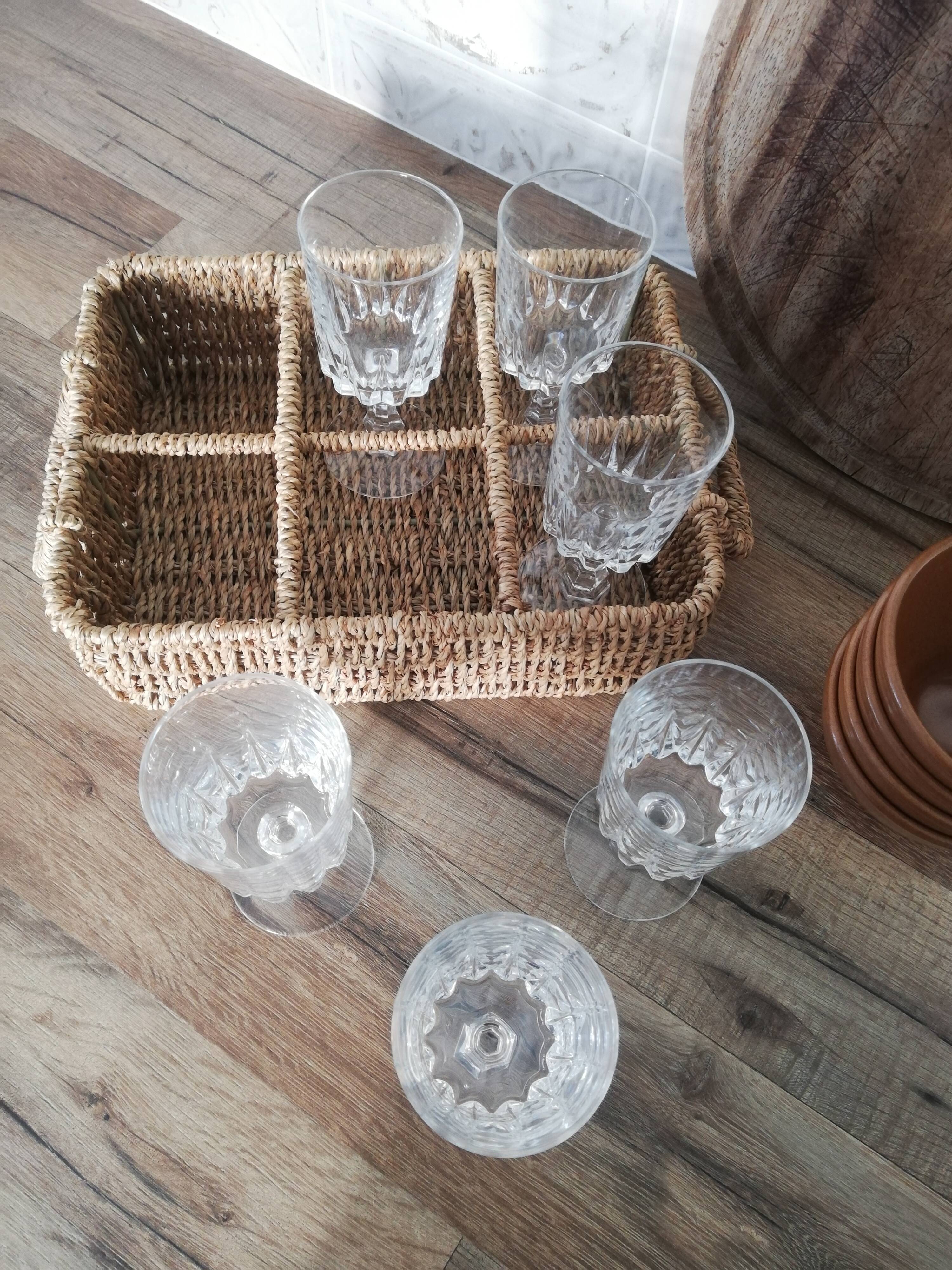 Vintage arc crystal aperitif glasses