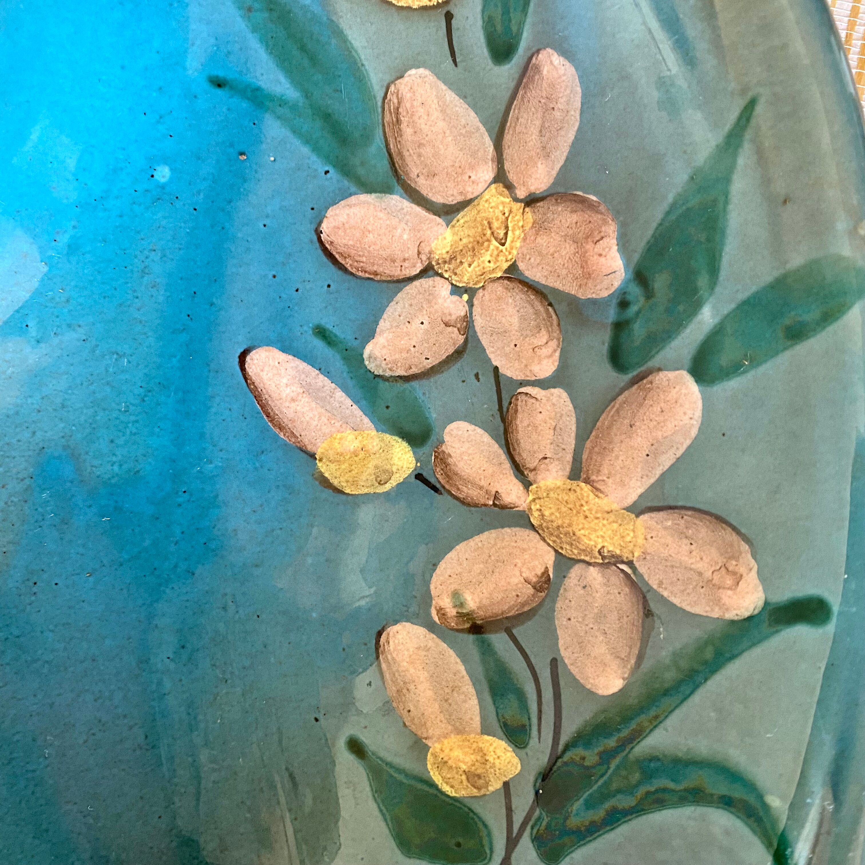 Flowery Vallauris dish, 1960s-70s