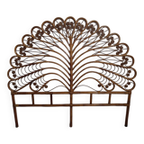 Vintage rattan “Peacock” headboard