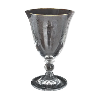 Water glass in crystalline engraved gold border