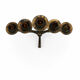 Large Mid-Century Brutalist 5-Arm Gilt Iron Candelabra 55cm