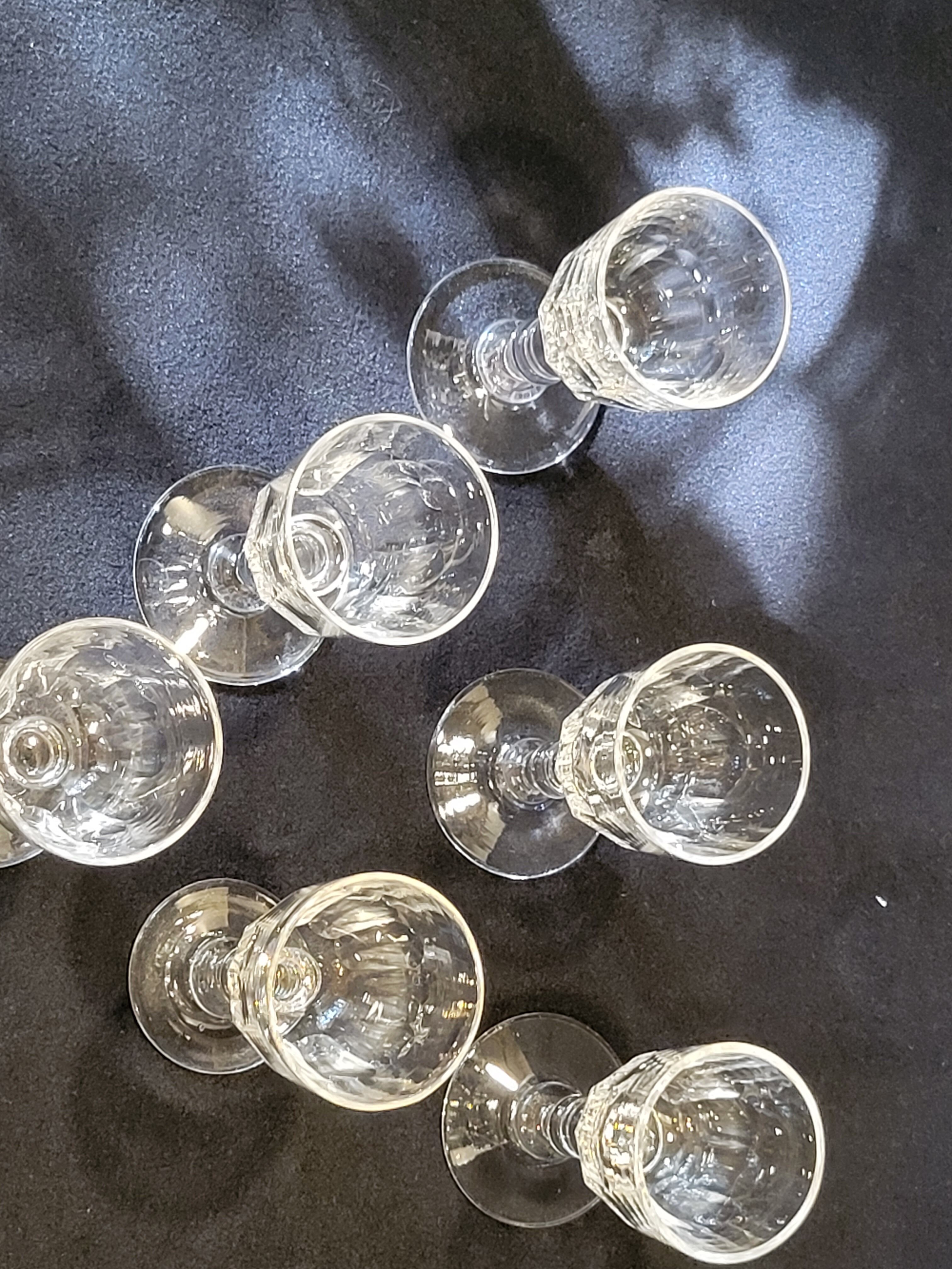 Baccarat model Clermont Côtes Plats Lot 6 Old Glasses A Vin Port Cristal