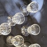 Lot 6 anciens verres a vin porto cristal, Baccarat Modèle Clermont Côtes Plates