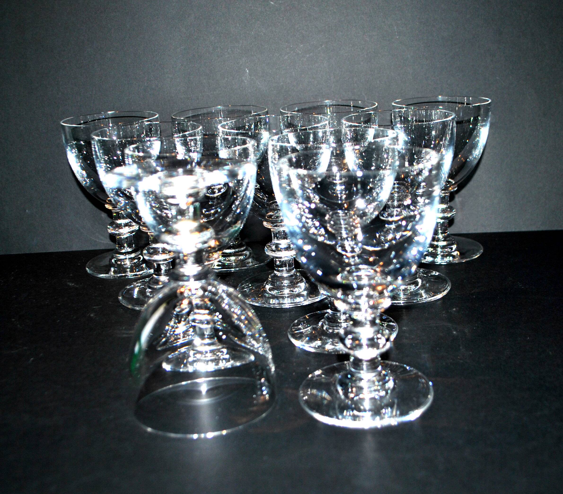 Set of 11 uncut Trianon wine glasses CRISTAL SAINT-LOUIS 2nd choice H12