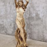 Statue de jardin ancienne en pierre sculpture française hauteur 175 cm