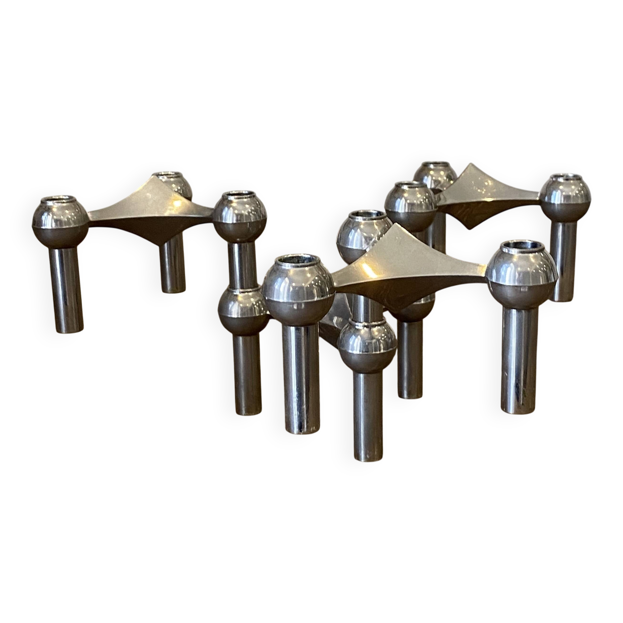 Set of 4 modular s22 candle holders nagel vintage 1970