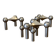 Set of 4 modular s22 candle holders nagel vintage 1970