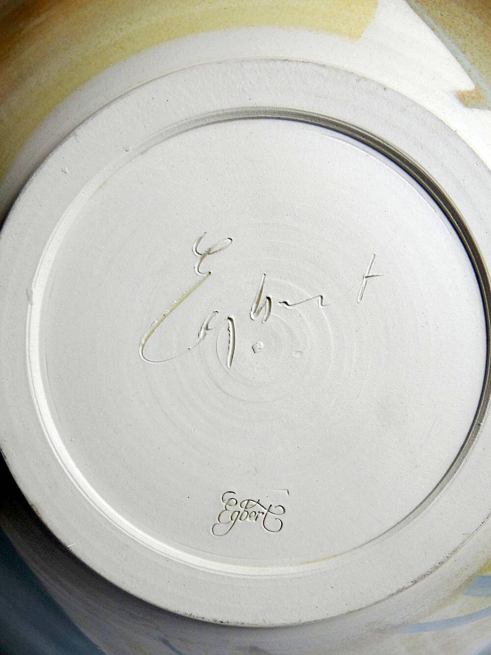 Very large fruit bowl Egbert Boonstra crafts Netherlands ceramic wine