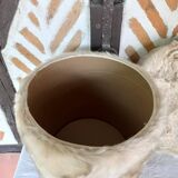 Pelfran beige furry pouf