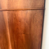 Louis-Philippe walnut commode with marble top and pediment mirror –