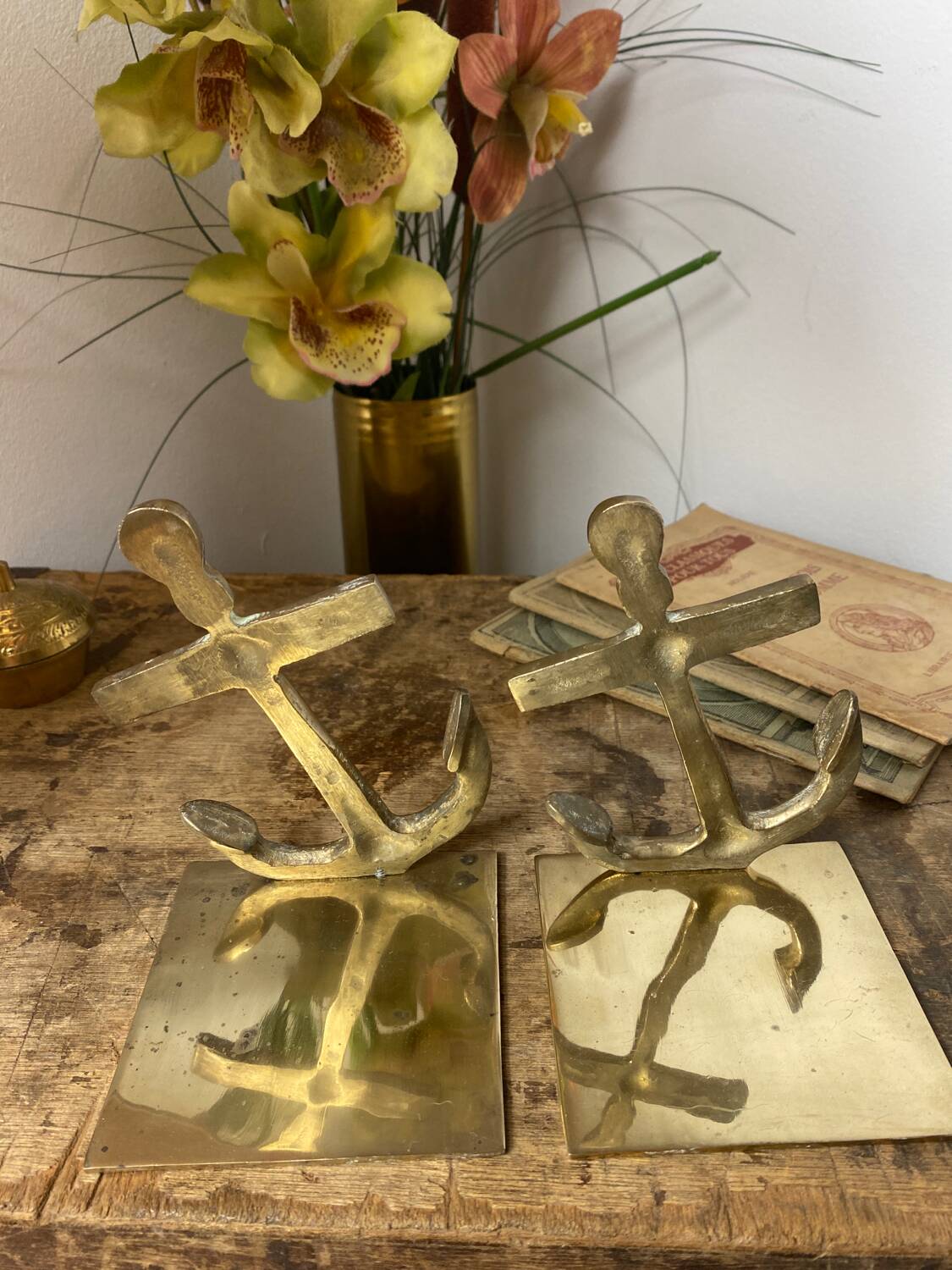 Brass bookends