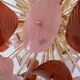 Italian Sputnik Chandelier in Pink and Ruby Murano Glass and Brass