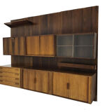 Bibliothèque murale en palissandre par Kai Kristiansen pour Feldballes Mobelfabrik, Danemark années 1950