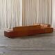 Paione modular sofa in brown leather, Claudio Salocchi, 1960s