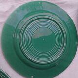 9 Plates blue green earthenware dessert