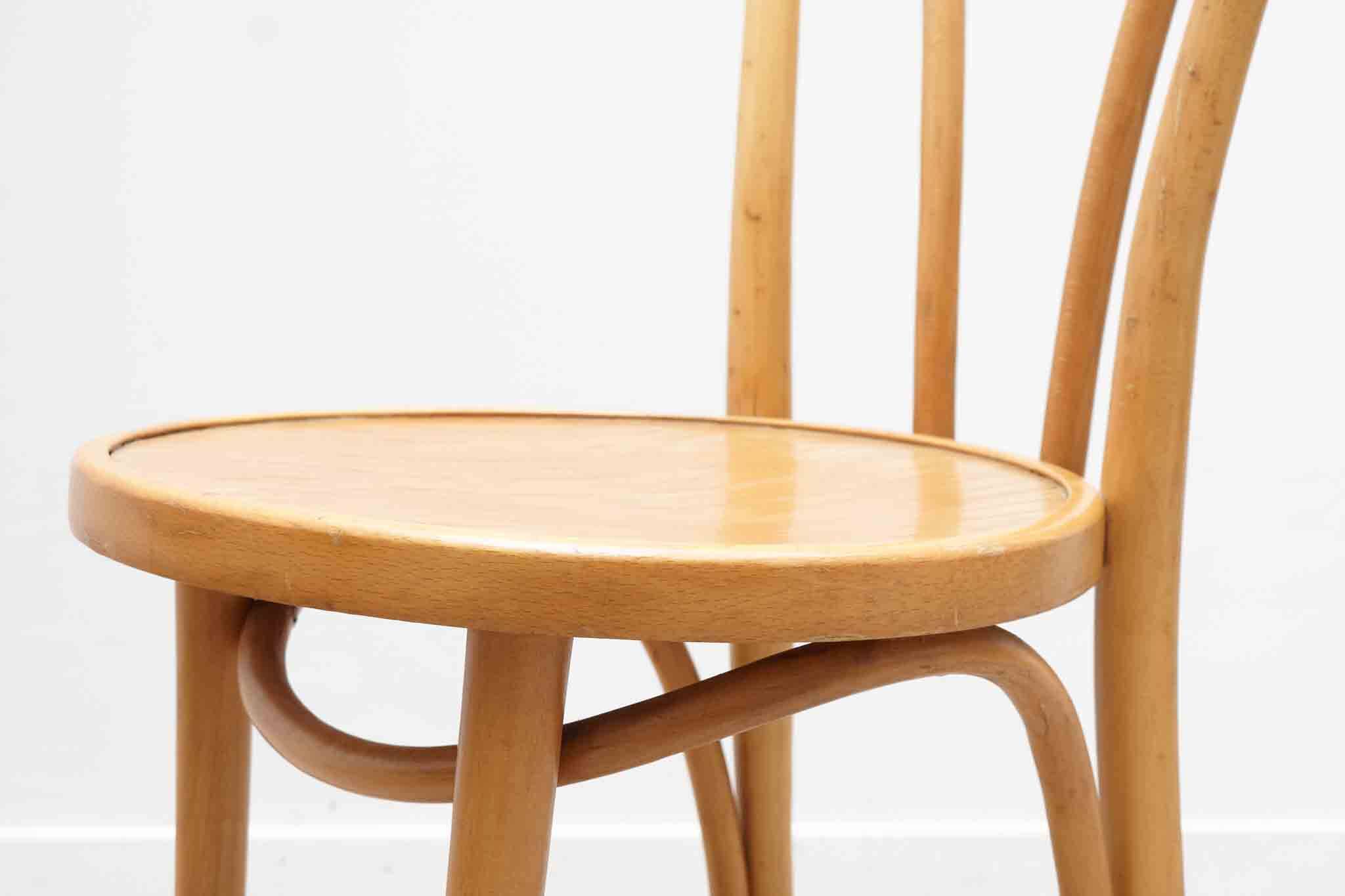 Thonet style heart bistro chair in beech