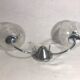 Apply double ball glass chrome metal stand 70s vintage