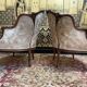 Paire de fauteuils bergères rocailles Louis XV