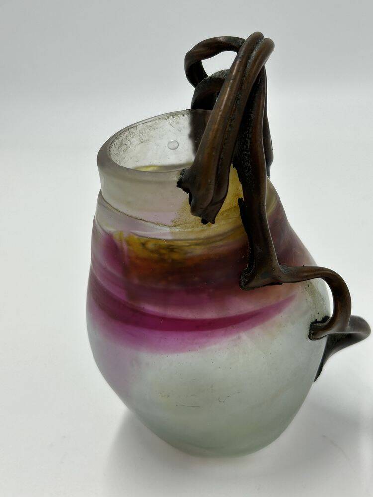 Miniature blown glass vase, Vasile Tubi Vadan, Romania