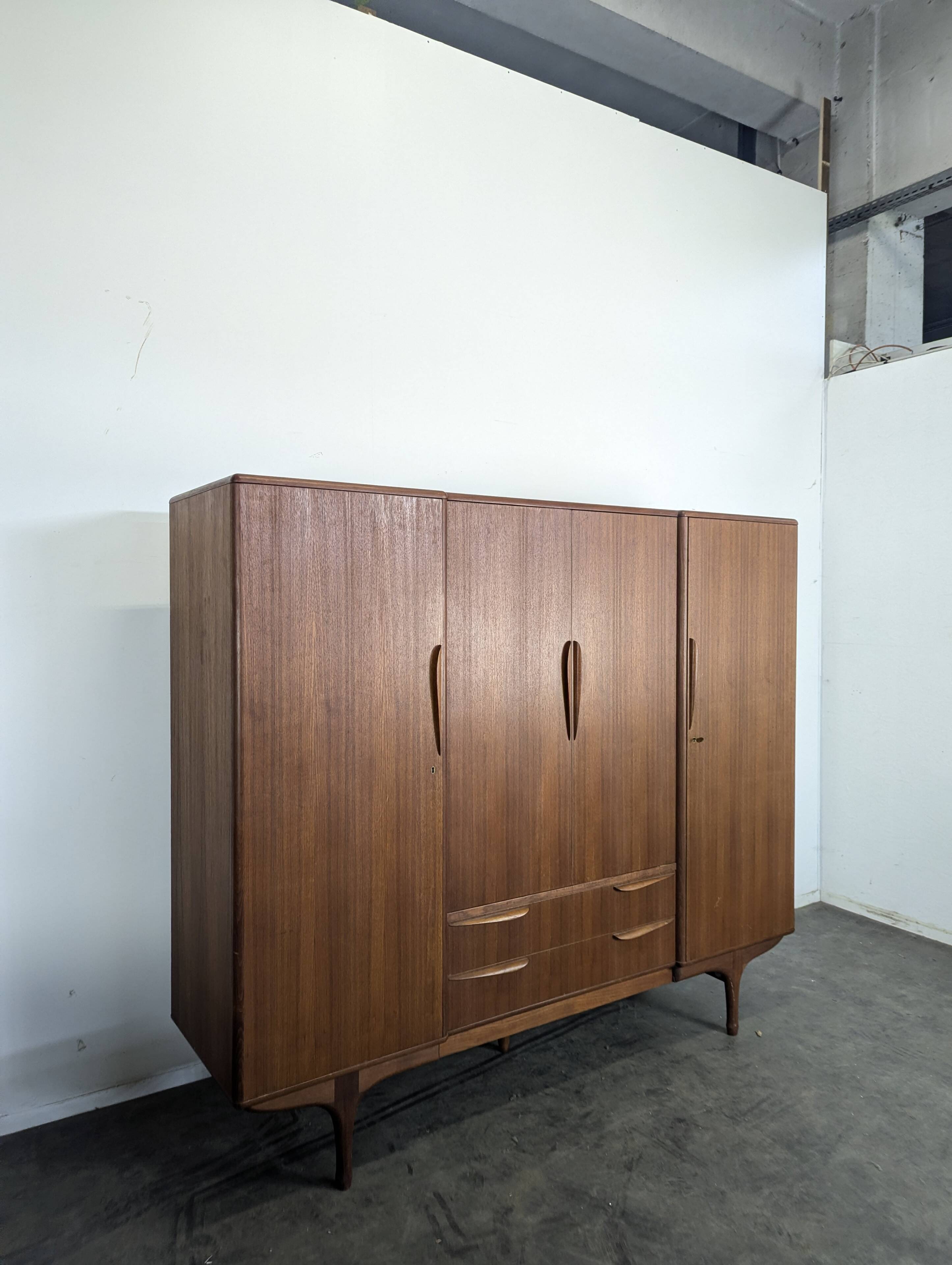 Scandinavian teak wardrobe Tricoire and Vecchione