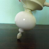 Lasuffed white metal suspension - 3 pink lampshades