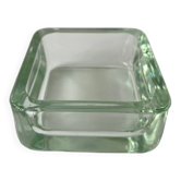 Cendrier carré massif en verre épais