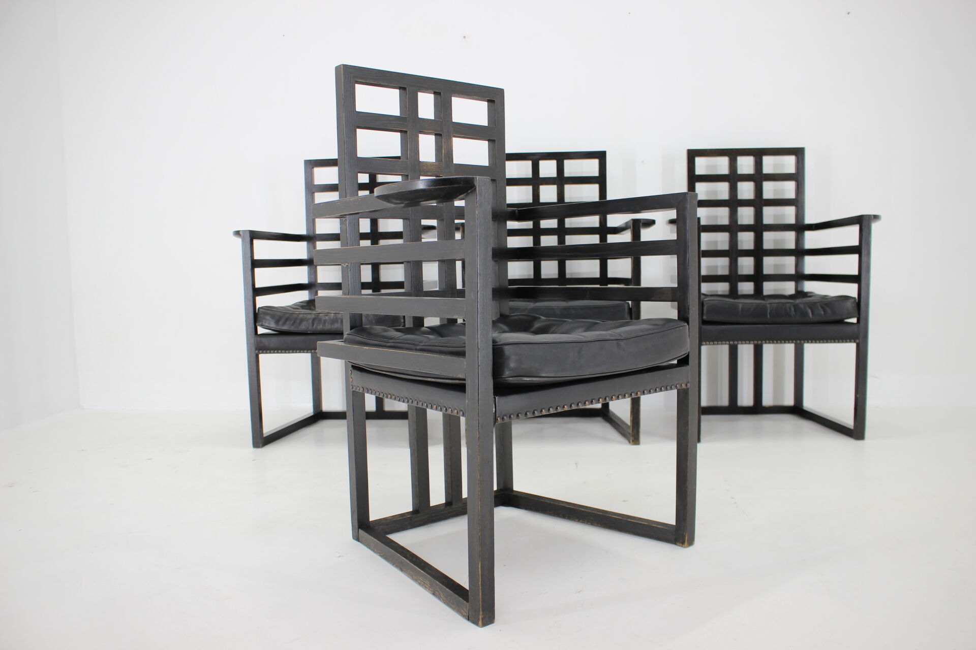 Set of Four Josef Hoffmann Armloffel Chairs Made By Wittmann,Austria