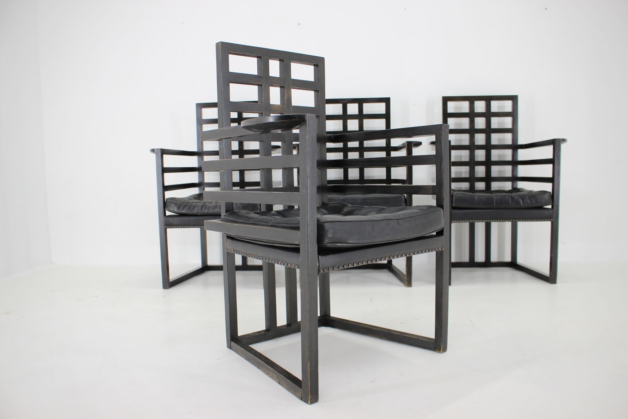 Set of Four Josef Hoffmann Armloffel Chairs Made By Wittmann,Austria