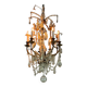 Bronze cage chandelier adorned with crystal drops, circa 1880
