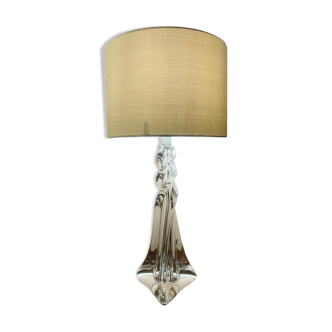 1970s Cristal D’Arques Twisted Glass Table Lamp