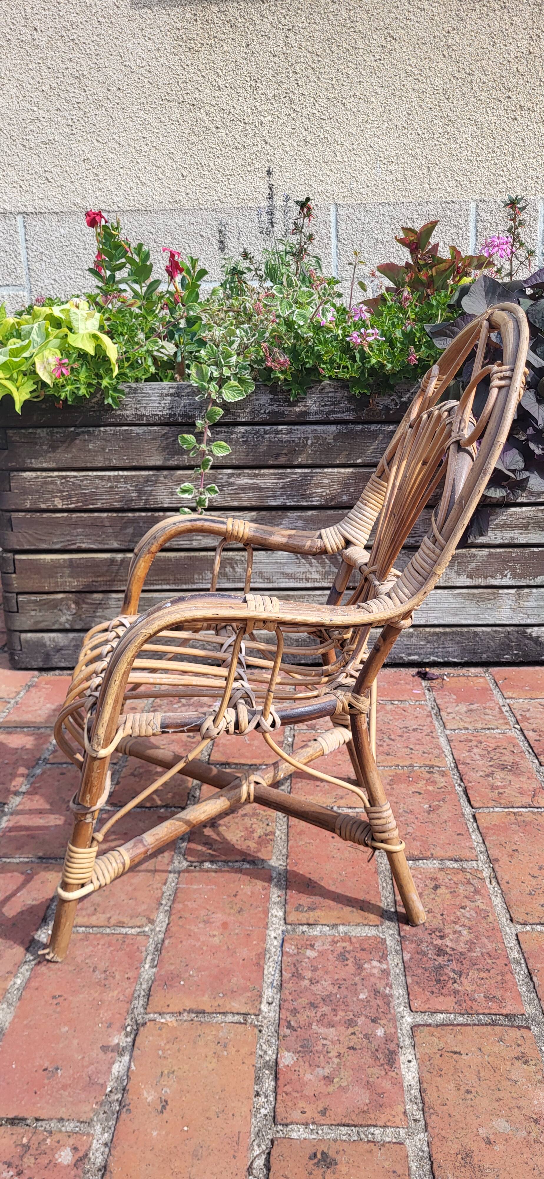 Fauteuil enfant en rotin
