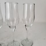Set of 6 glass champagne flutes