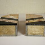 Pair of art deco marble bookends