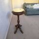 1950s Oval Pedestal Table with Beveled Mercury Mirror