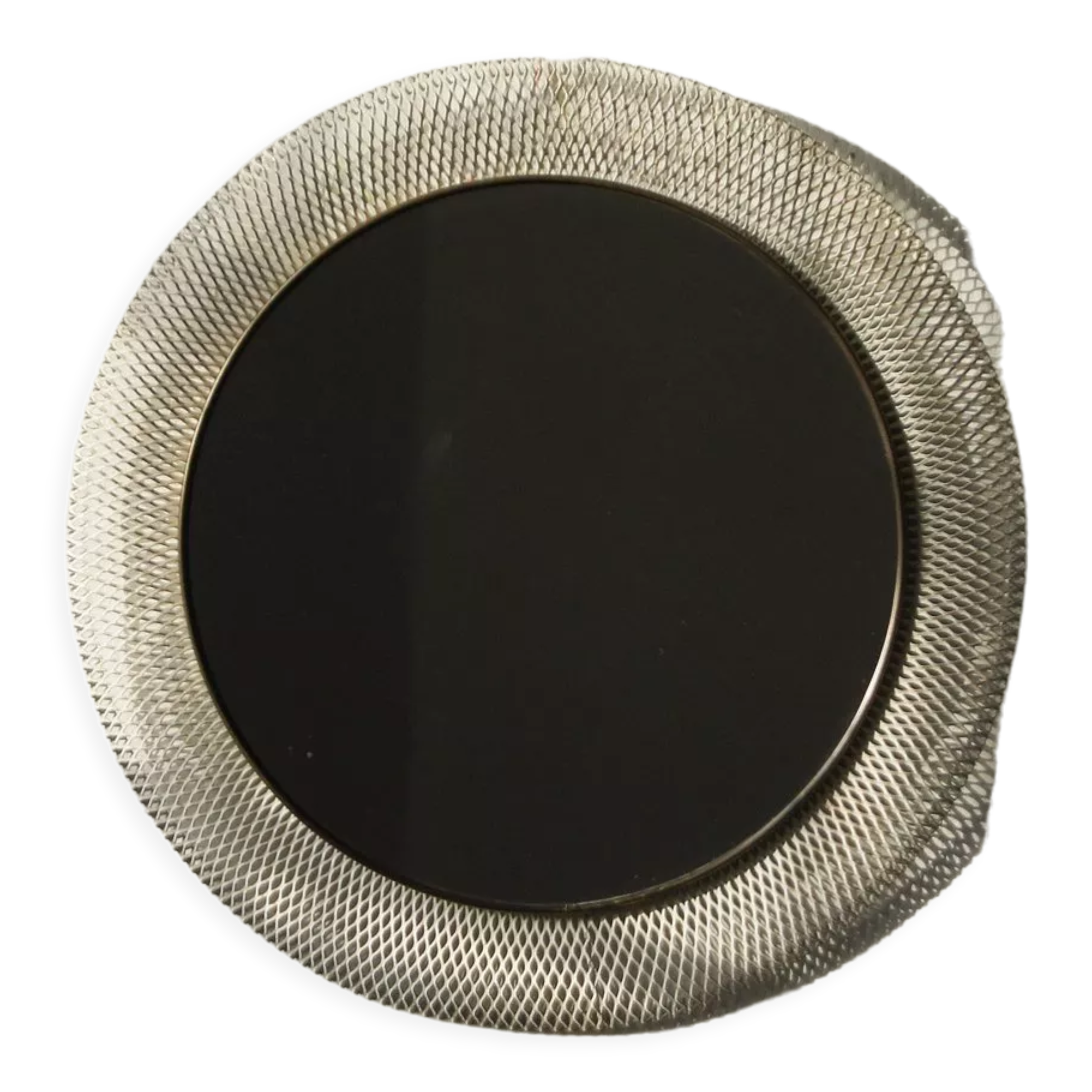 Mid-Century White & Brass Metal Mirror from Vereinigte Münchner Werkstätten, 1950s