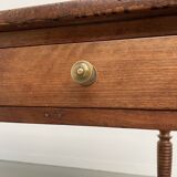 Walnut and pine drapery farmhouse table