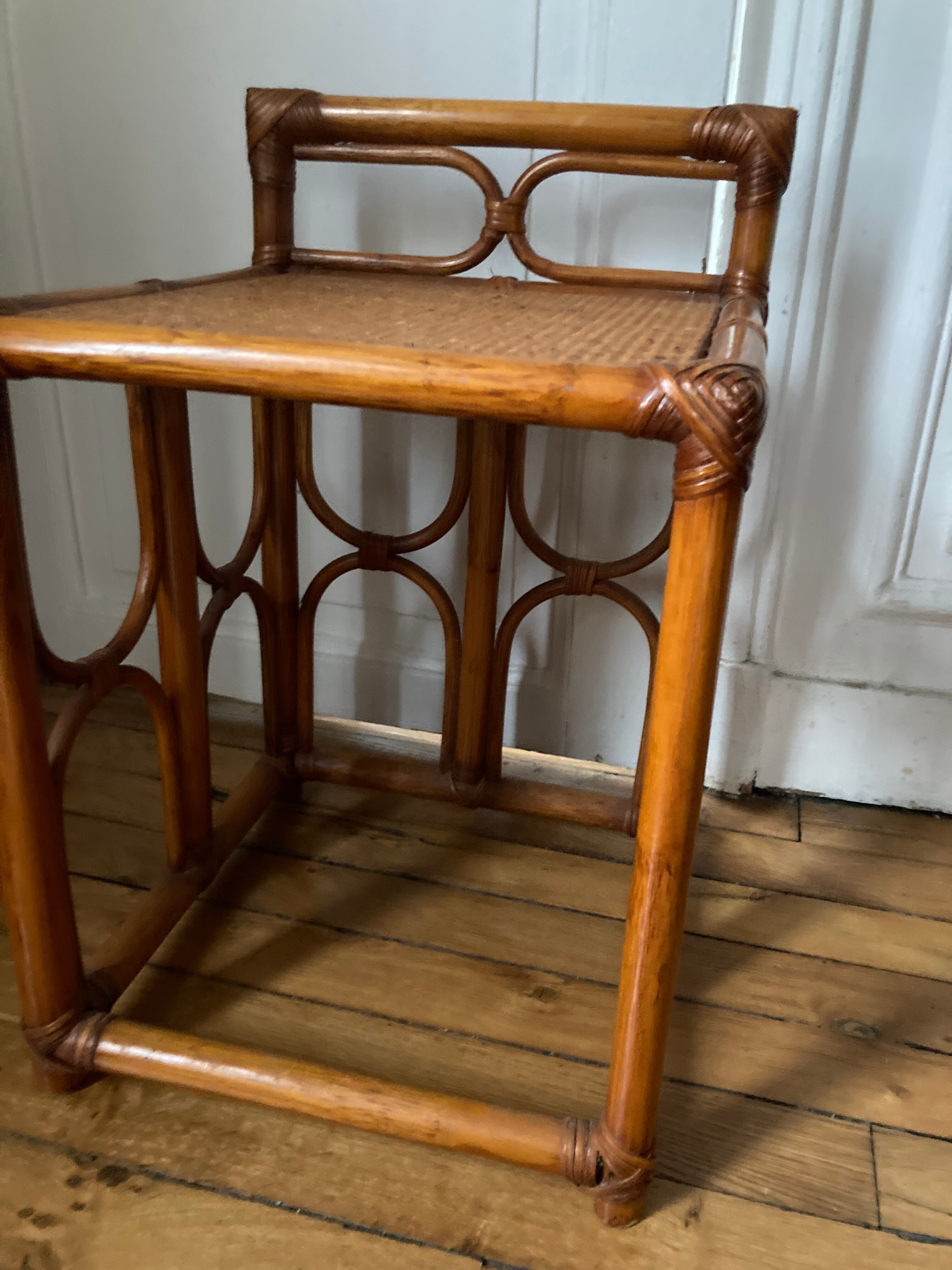 Rattan bedside table