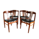 Series of 4 vintage Scandinavian teak chairs, 1960